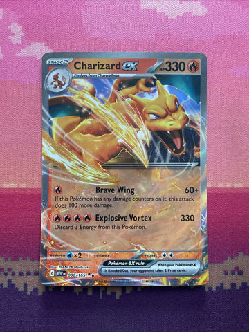 Pokemon Card Charizard ex 006/165 Double Rare Scarlet & Violet 151 Near Mint