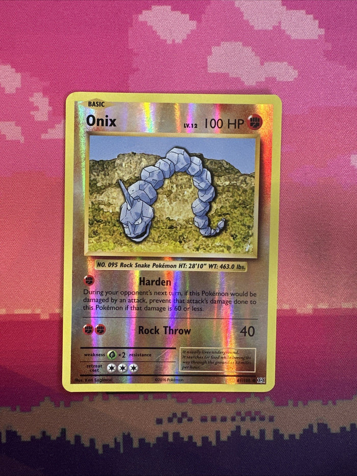 Pokemon Card Onix Evolutions Reverse Holo 61/108 Light Play