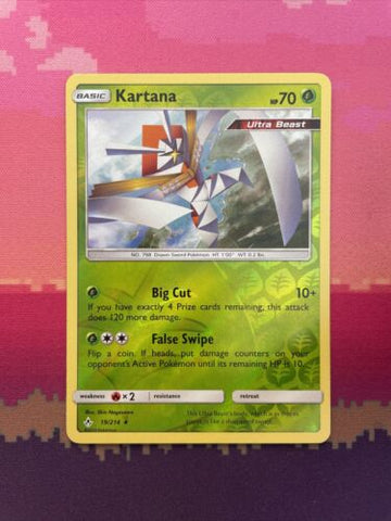 Pokemon Card Kartana Unbroken Bonds Reverse Holo Rare 19/214 Near Mint