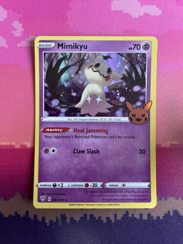 Pokemon Card Mimikyu Trick Or Trade Holo Rare 081/189 Near Mint