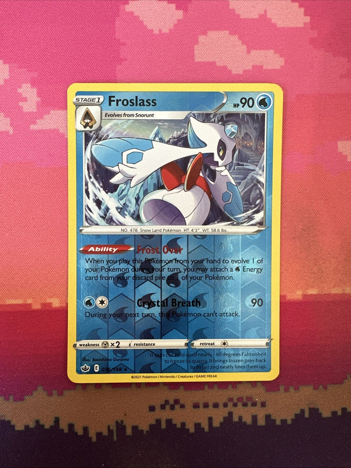 Pokemon Card Froslass Chilling Reign Reverse Holo Rare 036/198 Near Mint