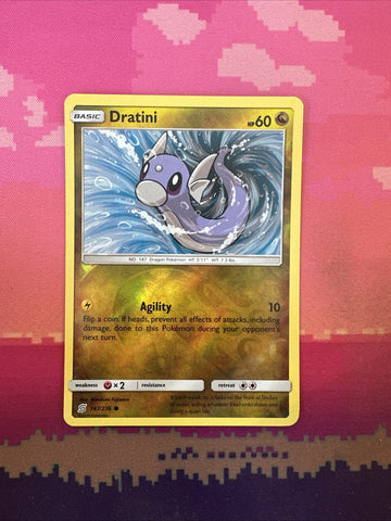 Pokemon Card Dratini Unified Minds Reverse Holo 147/236 Near Mint