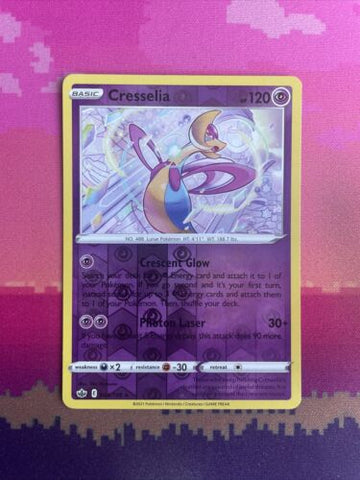 Pokemon Card Cresselia Chilling Reign Reverse Holo Rare 064/198 Near Mint
