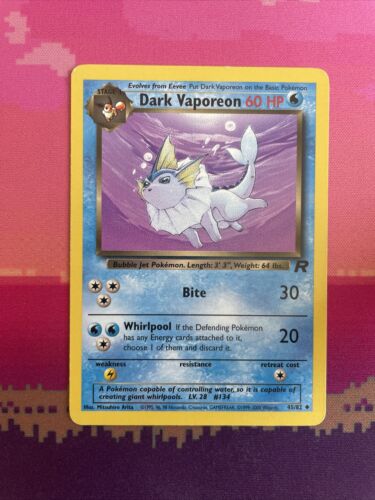 Pokemon Card Dark Vaporeon Team Rocket Uncommon 45/82 Near Mint