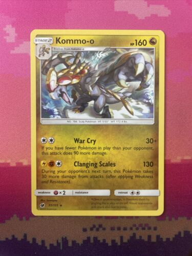 Pokemon Card Kommo-o Crimson Invasion Rare 77/111 Near Mint