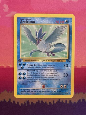Pokemon Card Articuno Fossil 1st Edition Rare 17/62 Near Mint