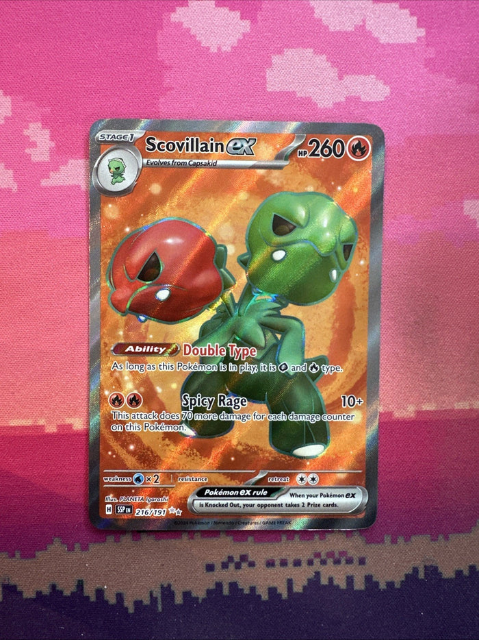 Pokemon Card Scovillain ex 216/191 Ultra Rare Surging Sparks Near Mint