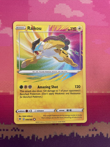 Pokemon Card Raikou 050/185 Vivid Voltage Amazing Rare Near Mint