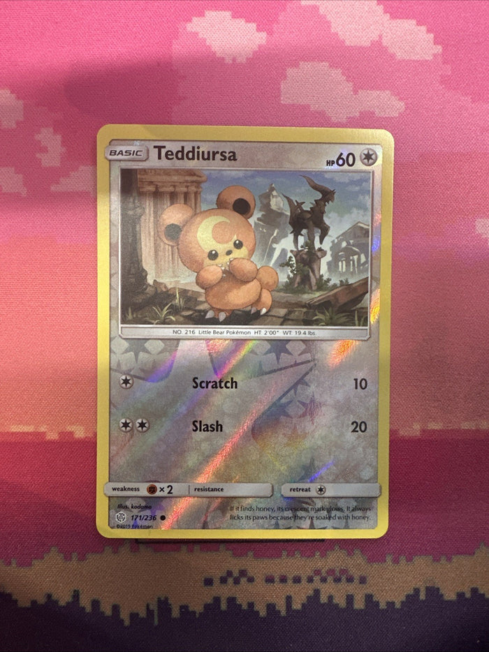 Pokemon Card Teddiursa Cosmic Eclipse Reverse Holo 171/236 Near Mint
