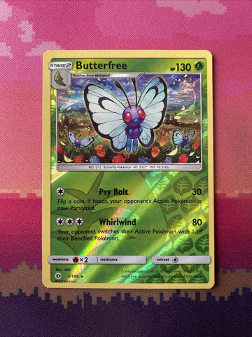 Pokemon Card Butterfree Sun & Moon Reverse Holo Rare 3/149 Near Mint
