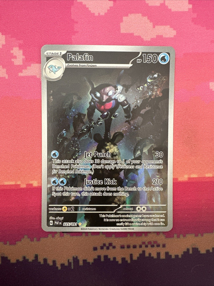 Pokemon Card Palafin 225/091 Paldean Fates Illustration Rare Near Mint