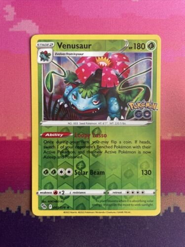 Pokemon Card Venusaur Pokemon Go Reverse Holo Rare 003/078 Near Mint