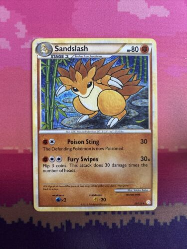 Pokemon Card Sandslash HeartGold SoulSilver Rare 29/123 Near Mint