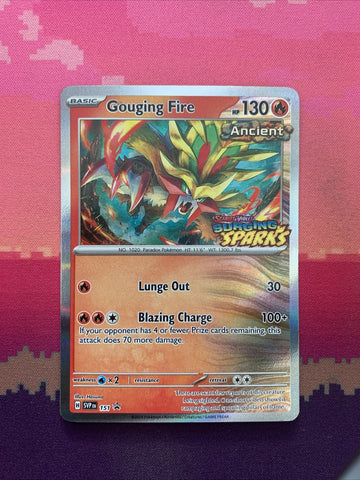 Pokemon Card Gouging Fire 151 Black Star Promo STAMPED Surging Sparks Near Mint