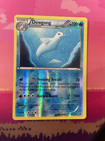 Pokemon Card Dewgong Fates Collide Reverse Holo 16/124 Near Mint