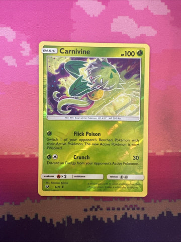 Pokemon Card Carnivine Shining Legends Reverse Holo 6/73 Near Mint