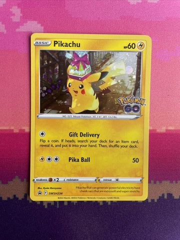 Pokemon Card Pikachu SWSH234 Holo Rare Black Star Promo Near Mint