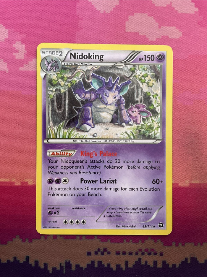 Pokemon Card Nidoking Steam Siege Rare 45/114 Near Mint