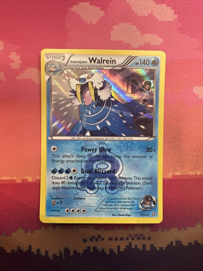 Pokemon Card Team Aqua's Walrein Double Crisis Holo Rare 5/34 Near Mint
