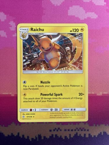 Pokemon Card Raichu Cosmic Eclipse Rare 67/236 Near Mint