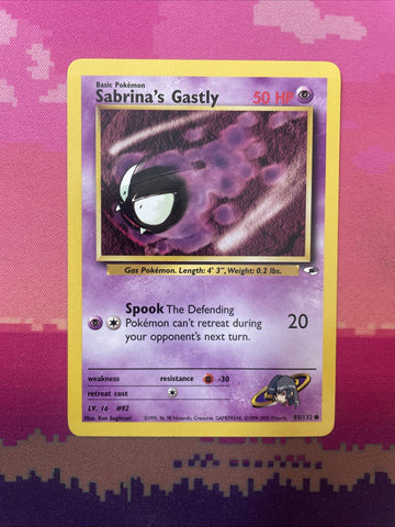 Pokemon Card Sabrina's Gastly Gym Heroes Common 93/132 Near Mint