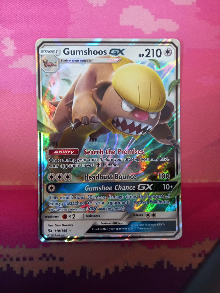 Pokemon Card Gumshoos GX 110/149 Ultra Rare Sun & Moon Near Mint