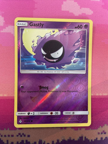 Pokemon Card Gastly Unbroken Bonds Reverse Holo 68/214 Near Mint