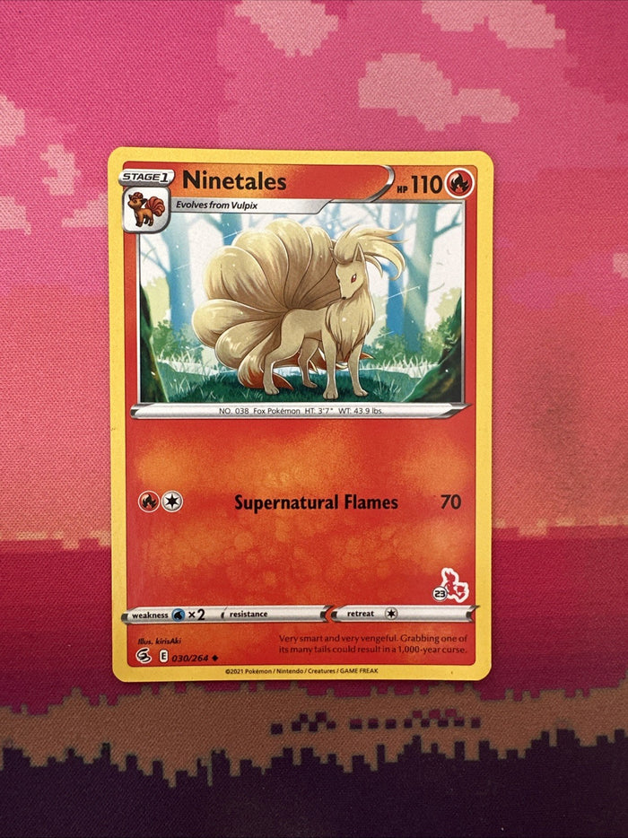 Pokemon Card Ninetales Fusion Strike 030/264 Cinderace Stamp Near Mint