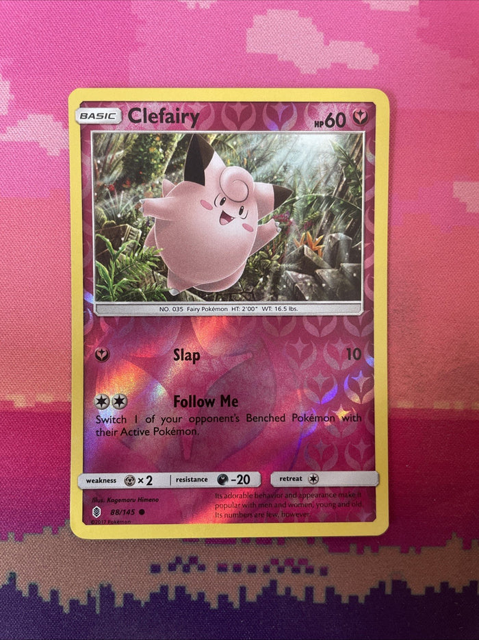 Pokemon Card Clefairy Guardians Rising Reverse Holo 88/145 Near Mint