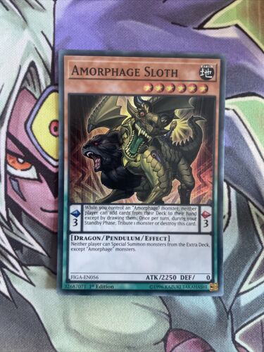 FIGA-EN056 Amorphage Sloth Super Rare 1st Edition NM Yugioh Card