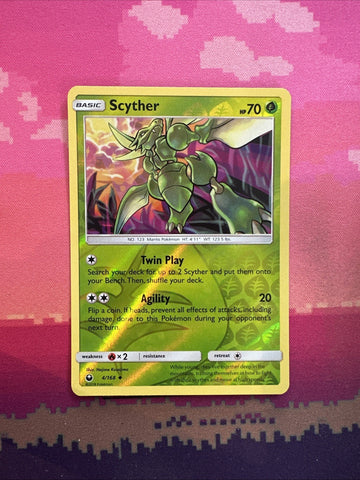Pokemon Card Scyther Celestial Storm Reverse Holo Rare 4/168 Near Mint