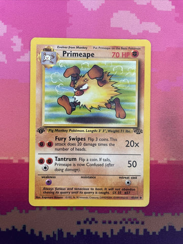 Pokemon Card Primeape Jungle 1st Edition 43/64 Near Mint