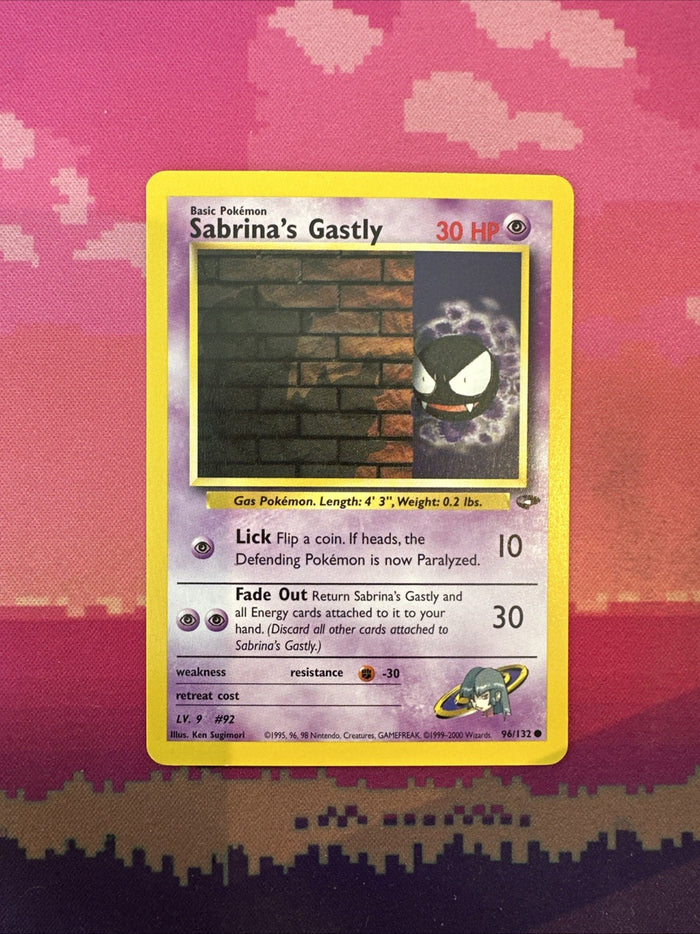 Pokemon Card Sabrina's Gastly Gym Challenge Common 96/132 Near Mint