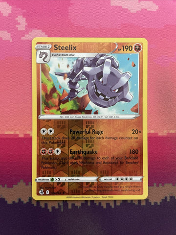 Pokemon Card Steelix Fusion Strike Reverse Holo Rare 139/264 Near Mint