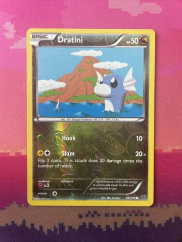 Pokemon Card Dratini Roaring Skies Reverse Holo 49/108 Near Mint
