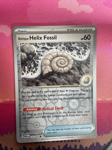 Pokemon Card Helix Fossil Scarlet & Violet 151 Reverse Holo 153/165 Near Mint