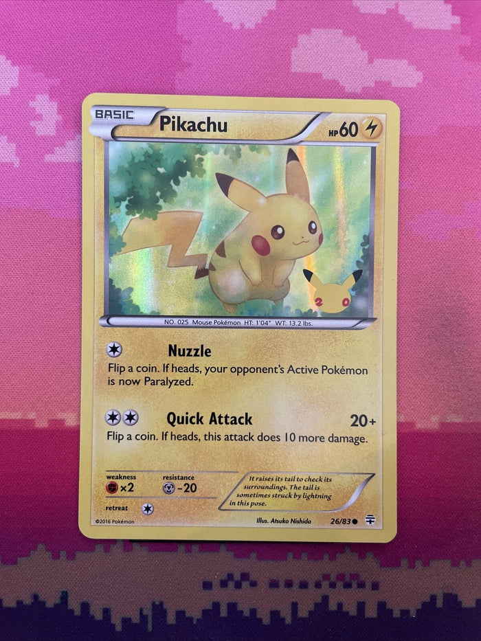 Pokemon Card Pikachu Generations STAMPED Holo 26/83 Near Mint