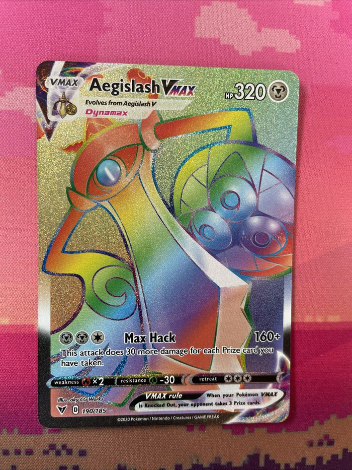 Pokemon Card Aegislash VMAX 190/185 Secret Rare Near Mint