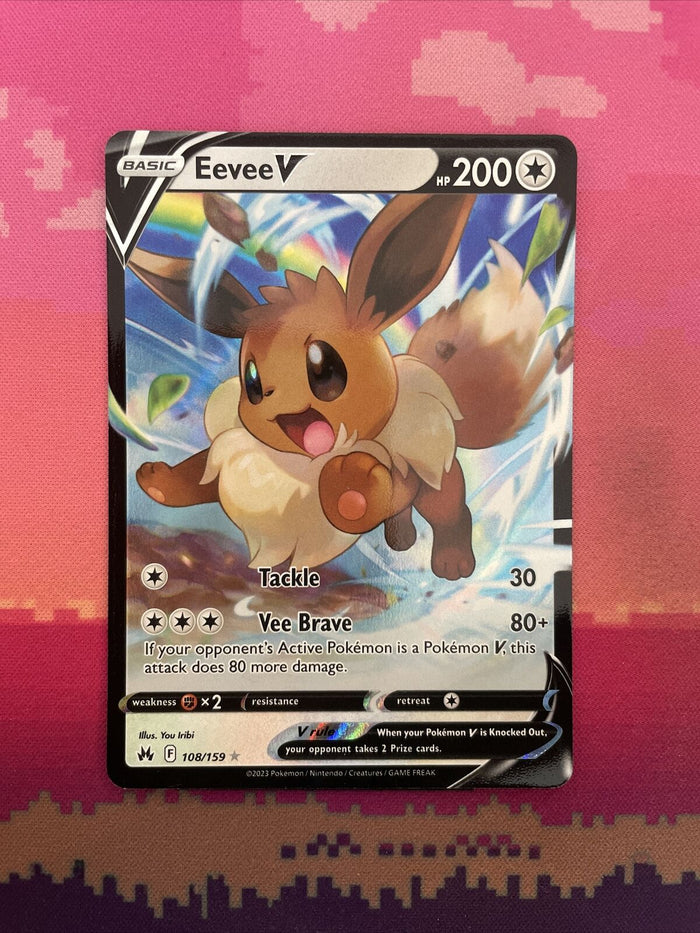 Pokemon Card Eevee V 108/159 Ultra Rare Crown Zenith Near Mint
