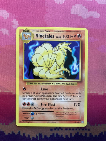 Pokemon Card Ninetales Evolutions Rare 15/108 Near Mint