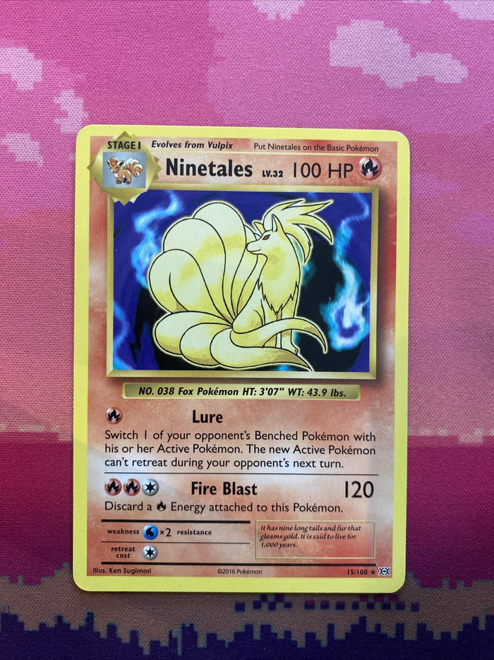 Pokemon Card Ninetales Evolutions Rare 15/108 Near Mint