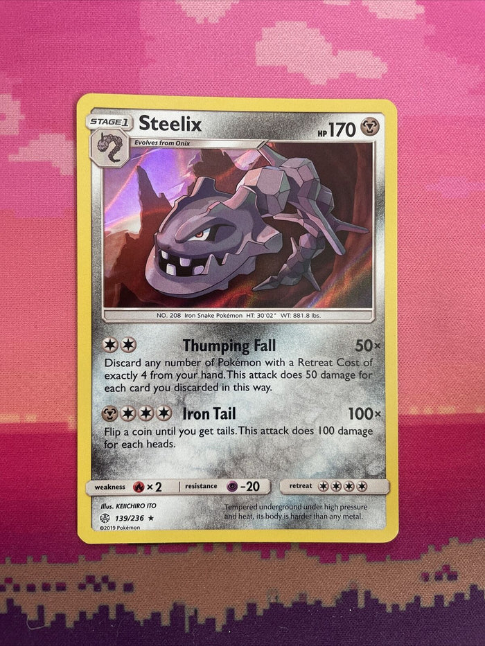 Pokemon Card Steelix Cosmic Eclipse Holo Rare 139/236 Near Mint