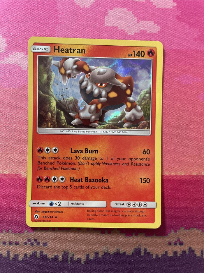 Pokemon Card Heatran Lost Thunder Holo Rare 48/214 Near Mint