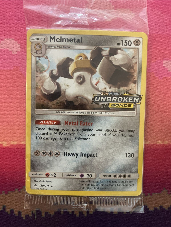 Pokemon Card Melmetal Unbroken Bonds STAMPED 129/214 Near Mint