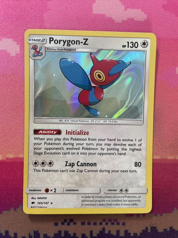 Pokemon Card Porygon-Z Burning Shadows Holo Rare 105/147 Near Mint