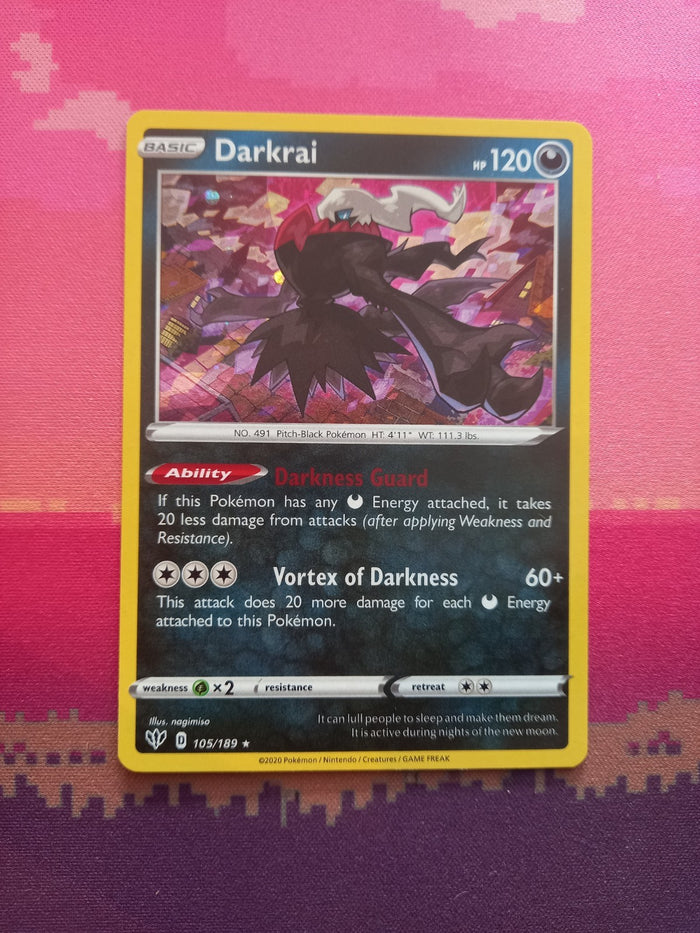 Pokemon Card Darkrai Darkness Ablaze Cosmo Holo Rare 105/189 Near Mint