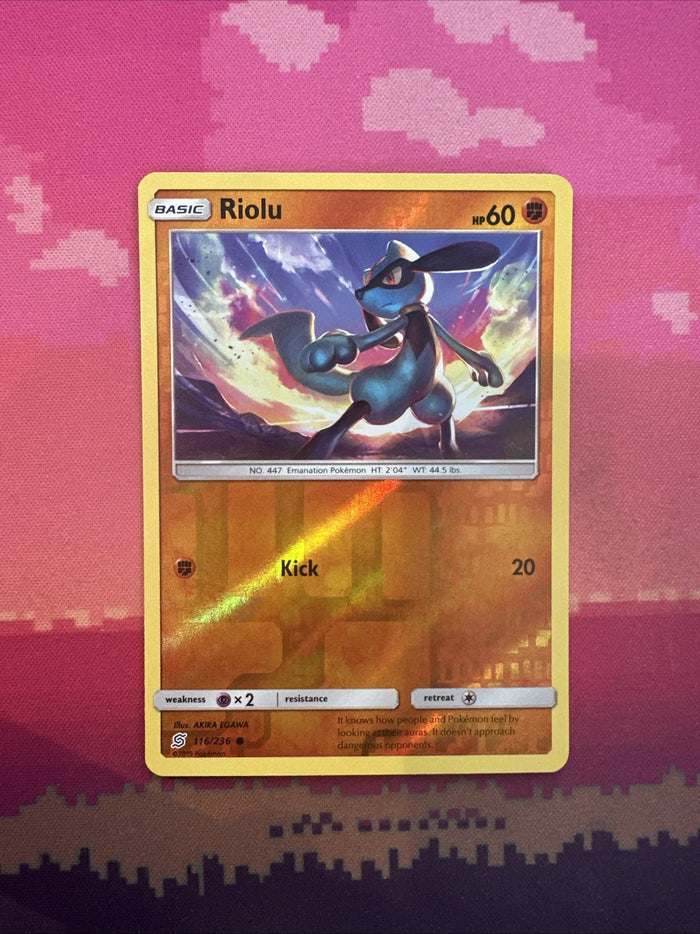 Pokemon Card Riolu Unified Minds Reverse Holo 116/236 Near Mint