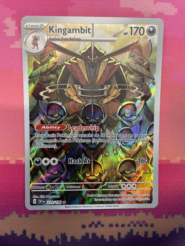Pokemon Card Kingambit 220/198 Illustration Rare Scarlet & Violet Near Mint