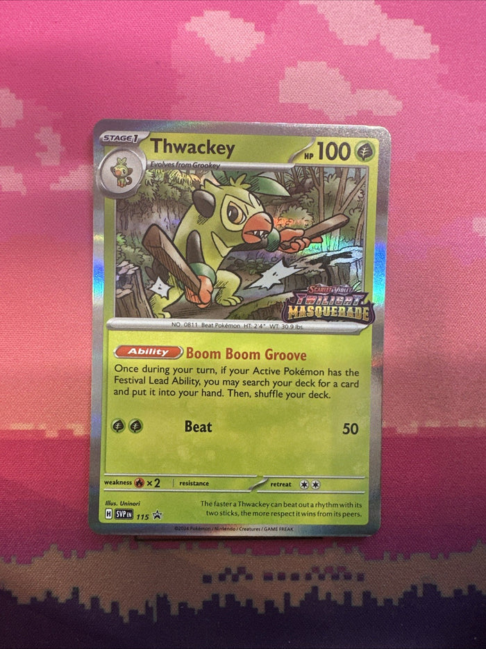 Pokemon Card Thwackey 115 Black Star STAMPED Near Mint