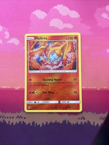 Pokemon Card Moltres Lost Thunder Reverse Holo  Rare 38/214 Near Mint